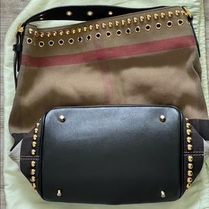 Authentic Burberry Nova Check Canvas Bucket Bag